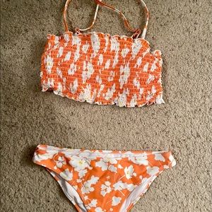 Crossed Back Floral Bikini